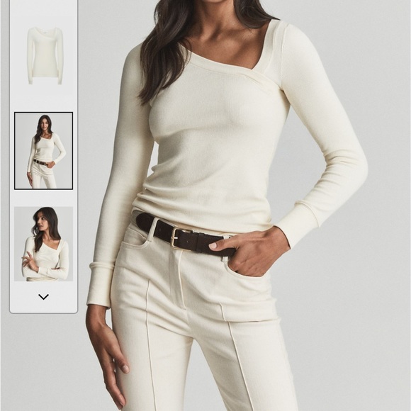 Reiss Carly asymmetric jersey top - Picture 1 of 7